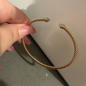 David Yurmen pink gold bracelet with diamonds and morganite.